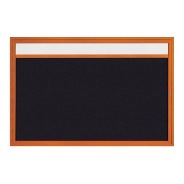 Hinge-less Radius Corkboard, 36"x36", Black Alum Frame/Cobalt